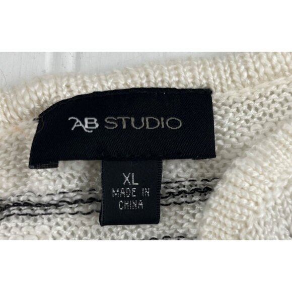 AB StudioStriped Open Front Cardigan Sweater XL‎ Soft lightweight - Picture 3 of 4